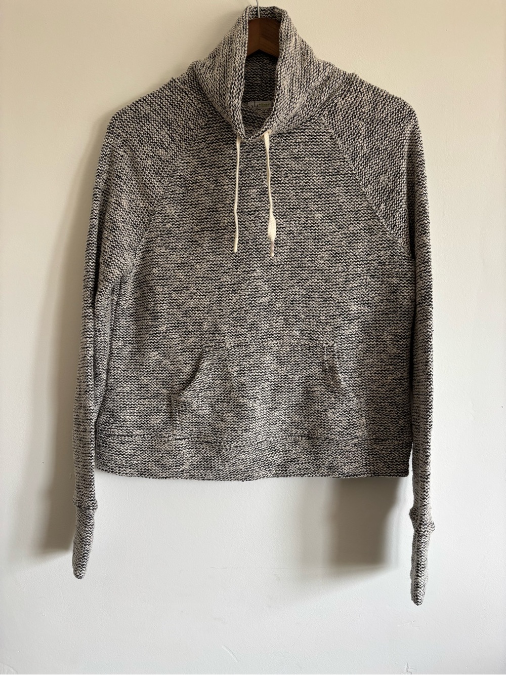 aerie OFFLINE Marled Knit Funnel Neck Sweater - Black & White